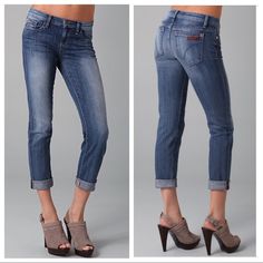 Joe’s Elizabeth Wash (Medium Wash) Cuffed Cigarette Jeans. 98% Cotton & 2% Elastane. Size 24 (Size 00). New. Please Send Reasonable Offers Through The Offer Button! Follow To Keep Updated! (Q8) Jeans Color, Joes Jeans, Levi Jeans, Capri Pants, Women Jeans, Pants, Women Shopping, Blue, Trousers