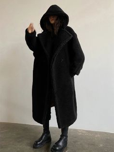 This beautiful Velvet Faux Fur Wool Coat Hooded Long Parkas is perfect for winter weather. Crafted - Golden Atelier Fur Decoration, Long Fur Coat, Fur Decor, Lapel Coat, Long Parka, Female Clothing, Oversized Jacket, Long Jacket, Fur Fashion