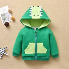 Baby Boys Long Sleeve Zipper Hooded Cartoon Jacket Baby Wholesale Clothes - PrettyKid Casual Cartoon Print Winter Outerwear, Cute Cotton Hooded Outerwear, Cotton Hooded Jacket For Playtime In Fall, Cute Hoodie With Pockets For Winter, Cute Winter Hoodie With Pockets, Cute Hoodie Outerwear For Fall, Cute Cotton Hooded Jacket With Long Sleeves, Cute Long Sleeve Cotton Hooded Jacket, Cute Fall Hoodie Outerwear