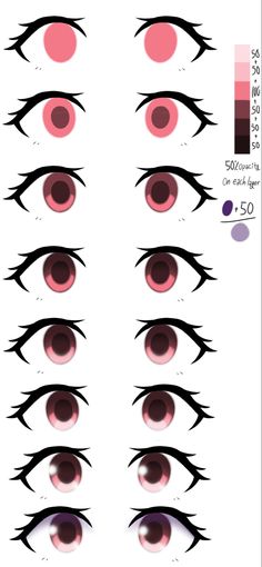 an eye chart showing the different types of eyes and how they are used to draw them