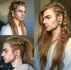 Viking Hair Styles For Men, Celtic Hairstyles, Hairstyles Mens, Beyonce Hair, Hair References, Medieval Hairstyles, Viking Braids, English Characters, Oc Stuff