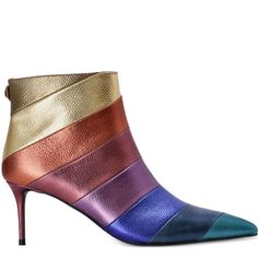 Kg Kurt Geiger Belgravia 65mm Metallic-Finish Ankle Boots Metallic-Finish Ankle Boots Imported Highlights Multicolour Leather Metallic Finish Rainbow Motif Signature Eagle Head Charm Pointed Toe Side Zip Fastening Mid Heel Composition Lining: Microfibre 100% Sole: Rubber 100% Outer: Leather 100% New Without The Box There Are Store Markings On The Sole. New To Poshmark Sign Up With My Code Nandolov And Save $10 On Your First Order. Formal Multicolor Low Heel Shoes, Multicolor Low Heel Heels For Formal Occasions, Multicolor Low Heel Heels For Formal Events, Elegant Multicolor Low Heels, Elegant Multicolor Low Heel Heels, Chic Multicolor Pointed Toe Boots, Elegant Multicolor Leather Heels, Kurt Geiger Shoes, Eagle Head