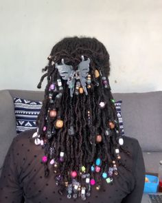 Beads on locs Loc Accessories Black Women, Alt Locs, Locs With Charms, Loc Inspo Black Women, Blond Locs, Loc Charms, Loc Sprinkles