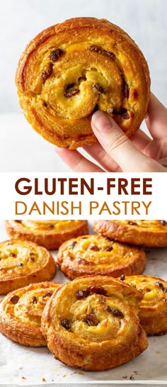 gluten - free danish pastry with chocolate chips on top and in the middle