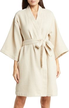 Nordstrom Women's Everyday Waffle Robe | Nordstrom Nordstrom Women, Short Kimono, Nursing Dress, Sleepwear Robe, Womens Loungewear, Comforters Cozy, Fashion Help, Sleepwear Women, Tie Belt