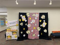 the dr seuss door is decorated with popcorn