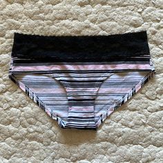 Victoria’s Secret Striped Low-Rise Hipster Panty Nwt Victoria's Secret Pink, Pink Black, Secret Pink, Women's Intimates, Victoria’s Secret, Low Rise, Victoria's Secret, Black Pink, Pink