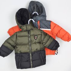 Bundle #Extreme Kids Winter Jacket #New With Tags #Size 12 M #Water Resistant Outer Shell #Wind Protect Garment #Warm Winter Fleece Linin #Sinthetic Insulation For Added Protection #Orange Color #Green Color Green Outerwear For Playtime In Fall, Green Fall Outerwear For Playtime, Uniqlo Puffer Jacket, Brown Puffer Jacket, Boys Puffer Jacket, Diesel Jacket, Kids Winter Jackets, Girls Puffer Jacket, Short Puffer Jacket