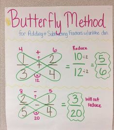 the butterfly method for adding and subming fractions