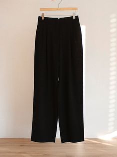 Chic, classic trendy trousers with wide leg and two pin tucks. Extra wide leg creates a chic silhouette and comfortable fit. Suit pants for casual or dress wear. Model is in MINUSEY S. ✔️ Free worldwide express shipping over $100✔️ Loved by 6,500+ customers✔️ Limited edition collections, maximum style⠀⠀⠀⠀⠀⠀⠀⠀⠀Stay ahead of the trend with can’t-find-anywhere-else staples. Your closet will thank you 💕 * MINUSEY S = EU 34, US 2* MINUSEY M = EU 36, US 4* 97% Polyester / 3% Spandex* Dry clean* Made in Korea - Model Height: 172cm/5'7" (US2, EU34) Classic Wide Leg Pants With Relaxed Fit, Solid Wide Leg Dress Pants With Pressed Crease, Tailored Solid Color Wide Leg Full Length Pants, Tailored Full Length Solid Wide Leg Pants, Solid Color Wide Leg Pants For Formal Occasions, Tailored Full Length Wide Leg Pants, Classic Wide Leg Pants For Evening In Fall, Classic Ankle-length Wide Leg Pants For Fall, Wide-leg Pants With Pressed Crease