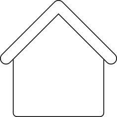 the outline of a house is shown in black and white, with a long roof