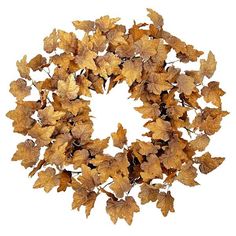 a wreath made out of leaves on a white background