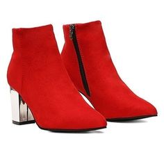 Brand: Rosy Color: Red Size: 9.5/10 (43) Product Description: Put Your Fashionable Foot Forward In These Trendy Ankle Boots Boasting Pointed Toes And Mirrored Block Heels For Statement-Making Stepping Style. 3'' Heel 1.2'' Shaft Zip Closure Man-Made Upper Man-Made Lining Man-Made Footbed Man-Made Midsole Rubber Sole Imported Note: These Shoes Are New In Packaging, Not Necessarily Box. Shoes Are New Unless Stated Otherwise. Casual Low Heel Winter Heels, Casual Red High Heel Boots, Red Ankle-high Winter Heels, Red Ankle-high Heels For Winter, Red Flat Heel Winter Boots, Red Flat Heel Boots For Winter, Winter Red Ankle-high Heels, Winter Red Pointed Toe Heels, Red Casual Party Boots