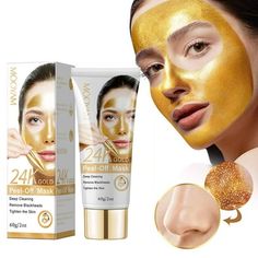 Peel-Off Cleansing MaskGold foil peel off mask deep cleanse mask penetrates deep into pores, removes pore dirt, reduces blackheads, balances excess skin oil, and hydrates.Giving skin deep cleansing and spa-like care. Premium Active IngredientsThe blackhead remover mask are made from high-quality ingredients.Gold face mask absorbs excess oil and dirt by increasing collagen and elastin to achieve a perfect balance of water and oil. Size: 2oz. Blackhead Remover Mask, Face Mask For Blackheads, Gold Face Mask, Black Head Remover Mask, Excess Skin, Skin Oil, Gold Face, Peel Off Mask, Facial Mask