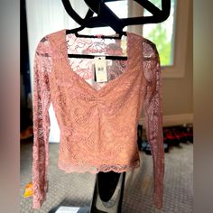 Pink Long Sleeve New With Tags. Never Worn Pink Long Sleeve, Long Sleeve Top, Long Sleeve Tops, Sleeve Top, Top Blouse, Blouses, Womens Tops, Tags, Long Sleeve