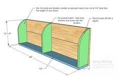 the plans for an outdoor bench with storage