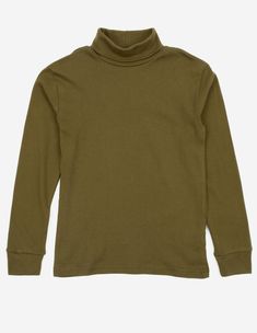 #color_olive-green Cotton Turtleneck, Turtleneck Shirt, Turtleneck Long Sleeve, Boho Shirts, Going Back To School, Family Outfits, Pant Shirt, Cold Day, Mustard Yellow