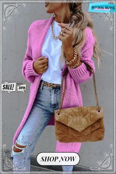 New Views Ultra Candy Cardigan Woven Cardigan, Cut Clothes, Cardigan Casual, Gilet Long, Colored Cardigans, Long Sleeve Knitted Cardigan, Cardigan Knit, Classic Sweater, Estilo Chic