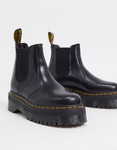 Boots by Dr Martens Two reasons to add to cart Branded pull tab for easy entry Elasticated inserts Round toe Contrast stitching Flatform sole Textured tread Dr Martens 2976 Platform, 2976 Platform Chelsea Boots, Dr Martens Shoes Women, Vegan Dr Martens, Women Boots Outfit, Dr Martens Outfits, 2976 Chelsea Boots, Tall Lace Up Boots, Dr Martens 2976