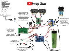 an electronic device is connected to two speakers