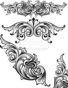 an ornate design with swirls and scrolls