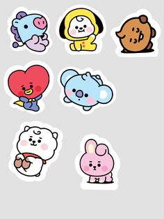 various stickers with different animals on them