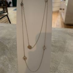 80cm Length. 5 Flowers Around The Necklace. Brand New Still In Bag. Comes In Pandora Packaging. Silver Long Necklace With Delicate Chain, Elegant Sterling Silver Long Necklace, Pandora Pink, Pandora Necklace, Pandora Jewelry, All Flowers, Womens Jewelry Necklace, Jewelry Necklaces, Women Jewelry