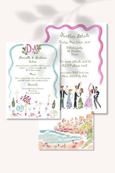 Personalized Wedding Stationery for Destination Wedding Handpainted in Watercolor by Ofelia Botella Wedding In Italy, Wedding Videos, Teaching Science, Baby Birthday, Save The Date Cards, Book Activities, Personalized Wedding