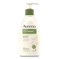 AVEENO® Daily Moisturizing Body Lotion helps improve the health of your dry skin in one day. Formulated with soothing oatmeal and rich emollients, it is clinically shown to help moisturize and relieve dryness. This daily body lotion replenishes moisture for softer and smoother skin. The unique oatmeal formula absorbs quickly, leaving your skin soft, beautiful and healthy-looking. Recommended by dermatologists, it is fragrance-free, non-greasy, non-comedogenic, and gentle enough for daily use. Pa Aveeno Daily Moisturizing Oil Mist, Aveeno Daily Moisturizing Lotion, Daily Moisturizing Lotion, Jergens Natural Glow, Dry Skin Problem, Extra Dry Skin, Moisturizing Body Lotion, Skin Lotion, Moisturizing Lotion