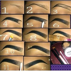 Draw On Eyebrows, Maquillage Yeux Cut Crease, Membentuk Alis, Bentuk Alis, Mekap Mata, Eyebrow Makeup Tutorial, Makeup Order, How To Draw Eyebrows, Eyebrow Makeup Tips