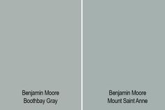 two different shades of gray paint with the words behrornn moore and booth gray