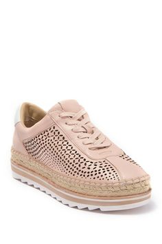 MARC FISHER LTD WALDEN ESPADRILLE SNEAKER LPILE SIZE 7 $150 192851575667 Details Ornate perforations and an espadrille sole add ample vintage-chic style to this essential low-top sneaker. True to size. - 1" Platform - Lace-up style - Imported Fiber Content 100% Materials Leather upper, synthetic lining and sole Modern Slip-on Sneakers With Contrast Sole For Spring, Leather Low-top Sneakers With Woven Sole, Spring High-top Leather Platform Sneakers, Spring Leather High-top Platform Sneakers, Comfortable Leather Slip-on Sneakers For Spring, Modern Sneakers With Contrast Sole For Spring, Summer Leather Low-top Slip-on Sneakers, Leather Low-top Slip-on Sneakers For Summer, Casual Spring Platform Sneakers With Perforated Toe Box