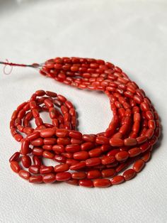 "Red Coral Beads Oval Necklace-17\" Inch Natural Coral Necklace Beads- Italian Coral Beads-Vintage Red Coral Loose Oval Beads For Jewelry Color - Natural Red  Gemstone - Natural Coral Shape - Beads Length - 17\" Inch Beads Size :- 3/4 mm Weight - 50 To 55 Carat Approx." Red Coral Oval Beads Jewelry, Red Oval Beads For Jewelry Making, Red Hand-strung Beads For Jewelry Making, Red Oval Gemstone Beads, Oval Traditional Beads For Jewelry Making, Red Oval Beaded Necklaces Hand-strung, Red Oval Beaded Hand-strung Necklace, Red Hand-strung Oval Beaded Necklaces, Oval Necklace