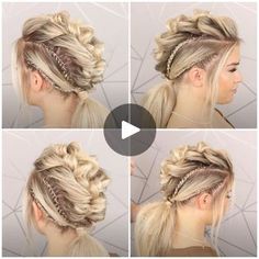 How To Do A Braided Viking Hairstyle! 😍✨ | hairstyle | How To Do A Braided Viking Hairstyle! 😍✨ | By Sweethearts HairFacebook Viking Hair Wedding Updo, Easy Viking Braids To Do On Yourself, Viking Bun Hair, Viking Hair Ideas, Viking Hair How To, Viking Ponytail Hairstyles, Viking Hairstyle Tutorial, Viking Hair Updo, Long Viking Hairstyles Women