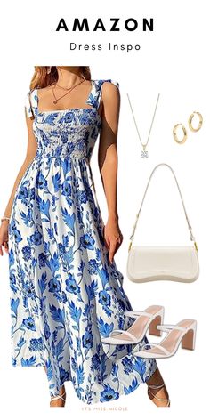 women wearing a amazon summer dress outfits 2023 long floral maxi summer sundress Cute Long Summer Dresses, Blue Sleeveless Summer Dress With Floral Print, Blue Sundress For Spring, Beach Cover-up, Sleeveless Blue Floral Summer Dress, Classy Summer Dresses, Blue Floral Print Sleeveless Summer Dress, Blue A-line Floral Dress For The Beach