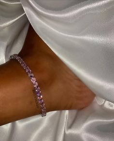 Tennis Anklet, Diamond Anklet, Pink Tennis, Tennis Chain, Pink Jewelry, Sweet Fragrances, Custom Name Necklace, Chain Anklet, Pink Diamond