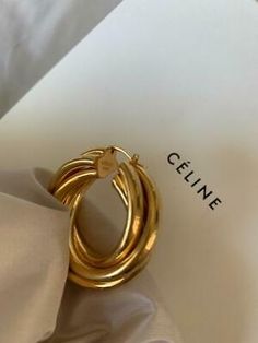 CELINE Triple Hoop Earrings Gold Brass Summer'18 Old Celine Phoebe Philo NEW | eBay Celine Phoebe Philo, Celine Jewelry, Old Celine, Celine Earrings, Triple Hoop Earrings, Phoebe Philo, Hoop Earrings Gold, Gold Brass, Gold Hoop