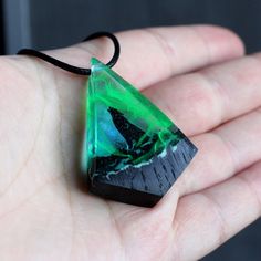 Wood Resin Necklace, Animal Zodiac, Glowing In The Dark, Totem Animal, Wolf Pendant, Green Birthday, Wood Resin Jewelry, Wolves Pendants, Wolf Necklace