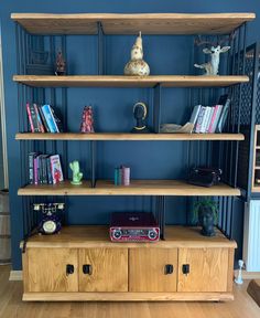 Solid Wood Bookcase Solid Wood Bookcase, Rustic Bookcase, Industrial Storage, Wood Rustic, Hand Crafted Furniture, Metal Charm