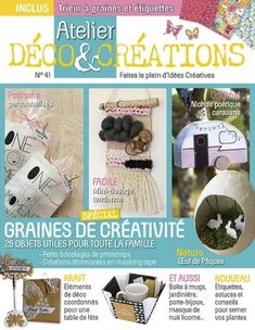 an advertisement for crafts and creations with pictures of items on it's front cover