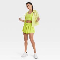 Joy Lab - Bright Yellow Skort (Skirt Over Shorts) - Nwot - Size Small Sporty Green Mini Skirt With Built-in Shorts, Spring Athleisure Lined Mini Skirt, Green Athleisure Tennis Skirt, Summer Athleisure Short Skirt, Athleisure Short Skirt For Summer, Spring Mini Swim Skirt Athleisure Style, Spring Athleisure Mini Swim Skirt, Spring Athleisure Mini Skort, Athleisure Mini Swim Skirt For Spring