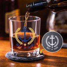 [Unique Design Inspiration]:The whiskey glass is printed with a boat anchor pattern, and the entire design is closely related to the sea and navigation, which is very suitable for people who like sailing or often at sea activities. The text can also be customized on the glass, which makes each glass unique. [High Quality]:Our whiskey glasses are made of high-quality glass to ensure durability and a clear drinking experience. They are smooth, lightweight, and do not fade or crack. 10 ounces is ju Aged Whiskey, Sea Activities, Whiskey Lover Gifts, Anchor Pattern, Boat Anchor, Gift For Grandpa, Whiskey Glass, Slate Coasters, Whiskey Glasses