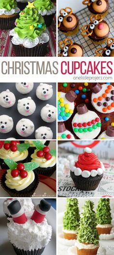 christmas cupcakes that are decorated and ready to be eaten