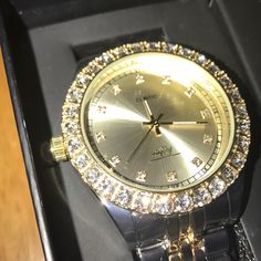 Fashion Nova Gold Watch/Chain Gift Set. Brand New Gold Party Watch, Timeless Bling Jewelry As A Gift, Gold Analog Watch For Party, Gold Jewelry And Watches As Gift, Timeless Bling Jewelry Gift, Timeless Bling Jewelry For Gifts, Timeless Sparkling Jewelry As A Gift, Gold Analog Watches For Party, Vvs Clarity Chain Link Jewelry As Gift