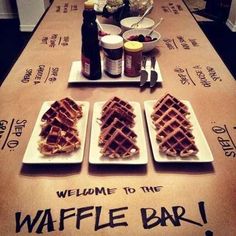 some waffles are sitting on a table