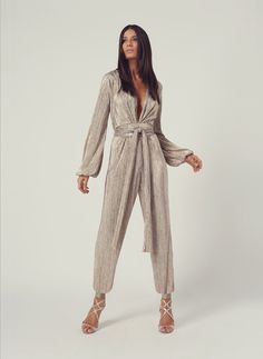 Modern Mother Of The Bride Jumpsuit, Metallic Long Sleeve Jumpsuits For Night Out, Metallic Long Sleeve Jumpsuits And Rompers For Night Out, Metallic Long Sleeve Jumpsuits And Rompers For Party, Glamorous Gold Jumpsuits And Rompers For Party Season, Metallic Fitted Jumpsuits And Rompers For Party Season, Gold Jumpsuits And Rompers For Evening Party Season, Glamorous Metallic Jumpsuits And Rompers For Night Out, Gold Jumpsuit For Evening Party Season