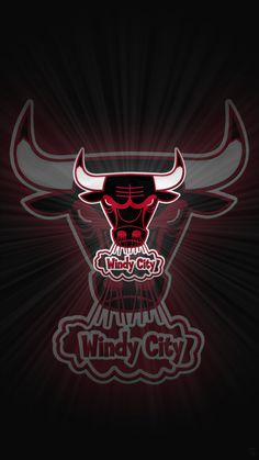 the chicago bulls logo on a dark background