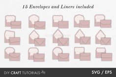 15 envelopes and liners included in pink