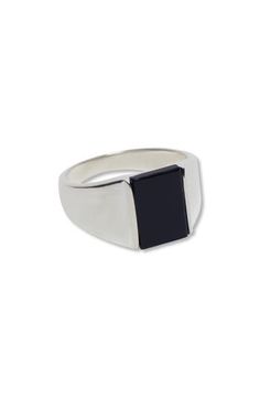 Polished onyx contrasts with sterling silver on a signet ring that'll add significant polish to any casual ensemble. Sterling silver/onyx Imported Onyx Signet Ring, Black Onyx Ring, Sterling Silver Mens, Onyx Ring, Keep Jewelry, Nordstrom Store, Anniversary Sale, Silver Man, Signet Ring