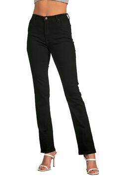 Elan Dixie Jeans Black Vintage Wash Black Straight Fit Bottoms For Fall, High Rise Straight Fit Black Jeans, Black Stretch Flare Jeans With Straight Leg, Black Straight Fit Mid-rise Bottoms, Black Mid-rise Straight Fit Bottoms, Classic Black Stretch Jeans, Black Stretch Straight Leg Flare Jeans, Black Stretch Flare Jeans Classic Style, Classic Black Stretch Flare Jeans